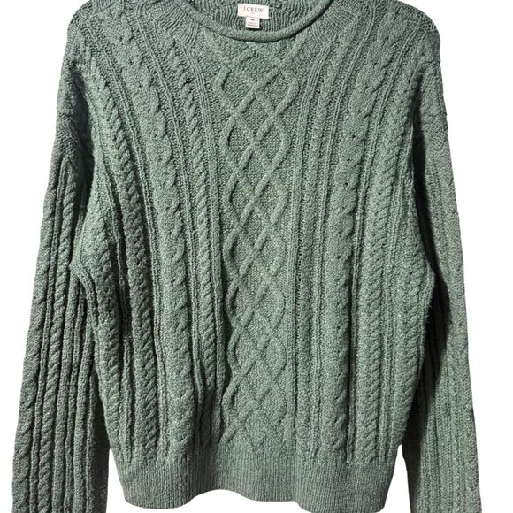 J.Crew Mockneck Cable-Knit Sweater Pale Spinach Green – Size M, EUC - Picture 6 of 16